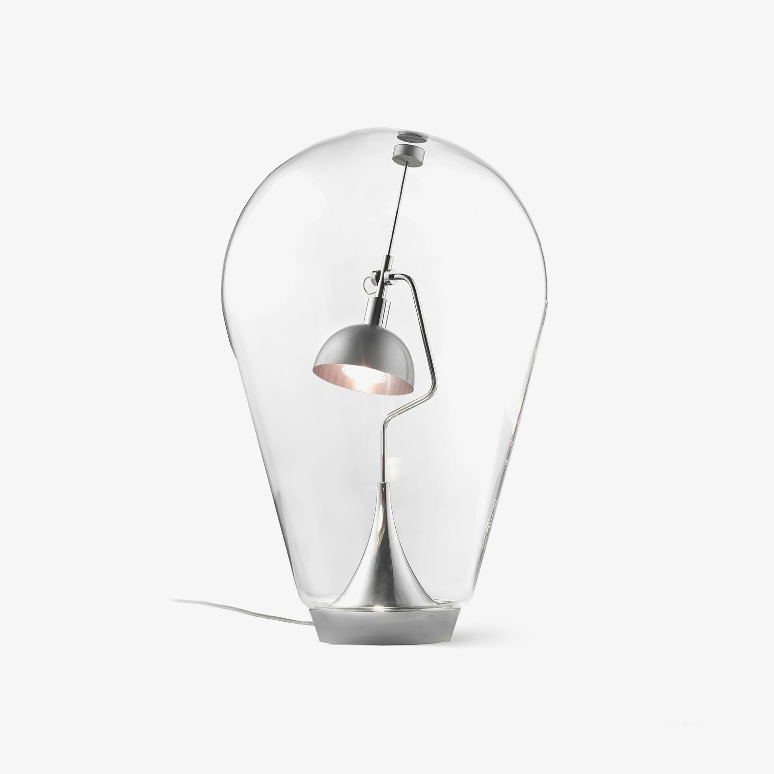Veroce Glass Industrial Table Lamp-Neutral Decor