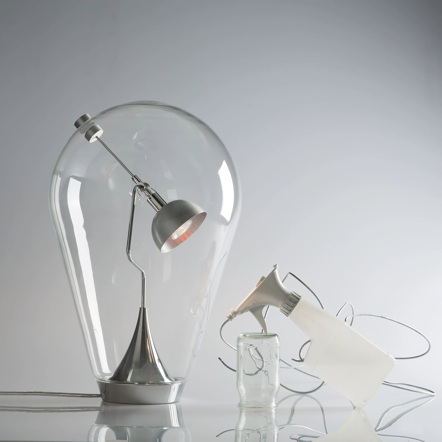 Veroce Glass Industrial Table Lamp-Neutral Decor