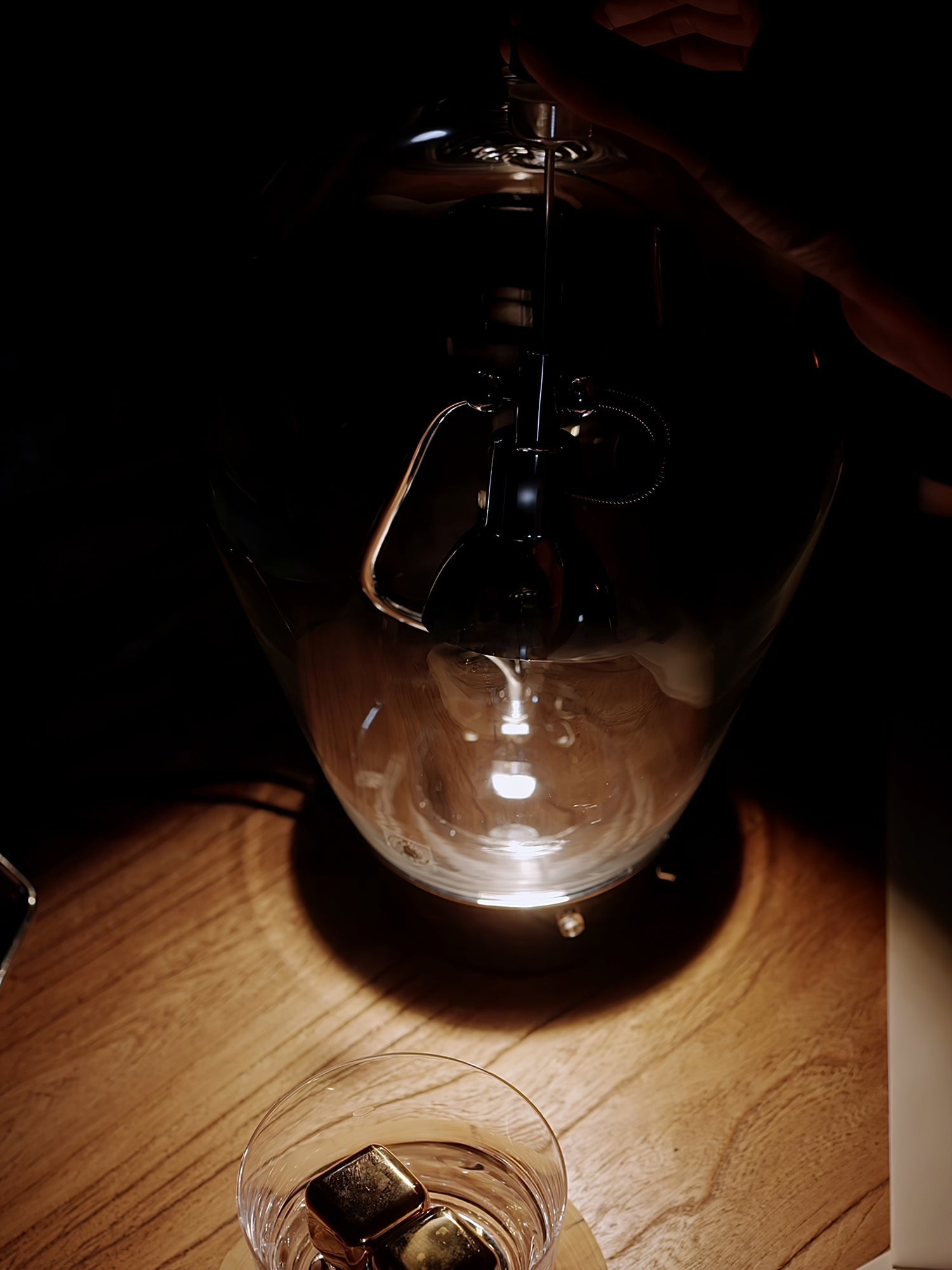 Veroce Glass Industrial Table Lamp-Neutral Decor