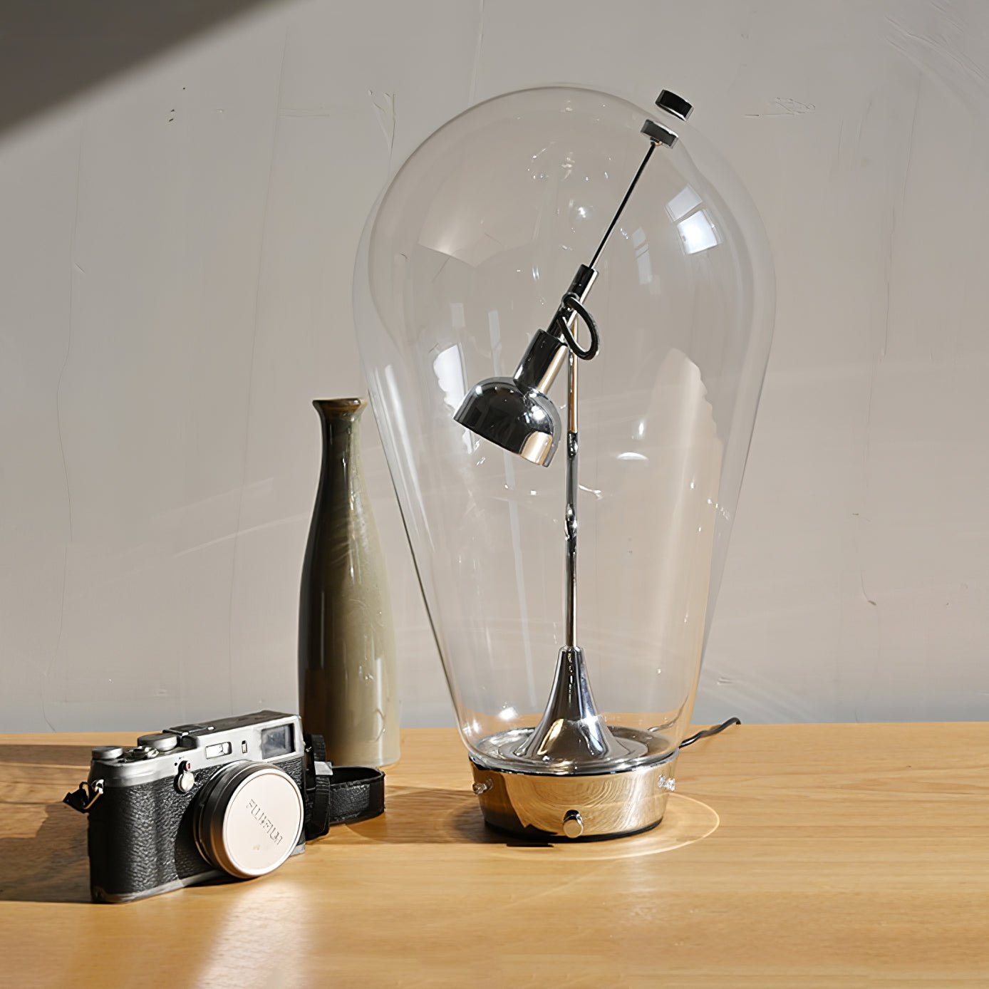 Veroce Glass Industrial Table Lamp-Neutral Decor