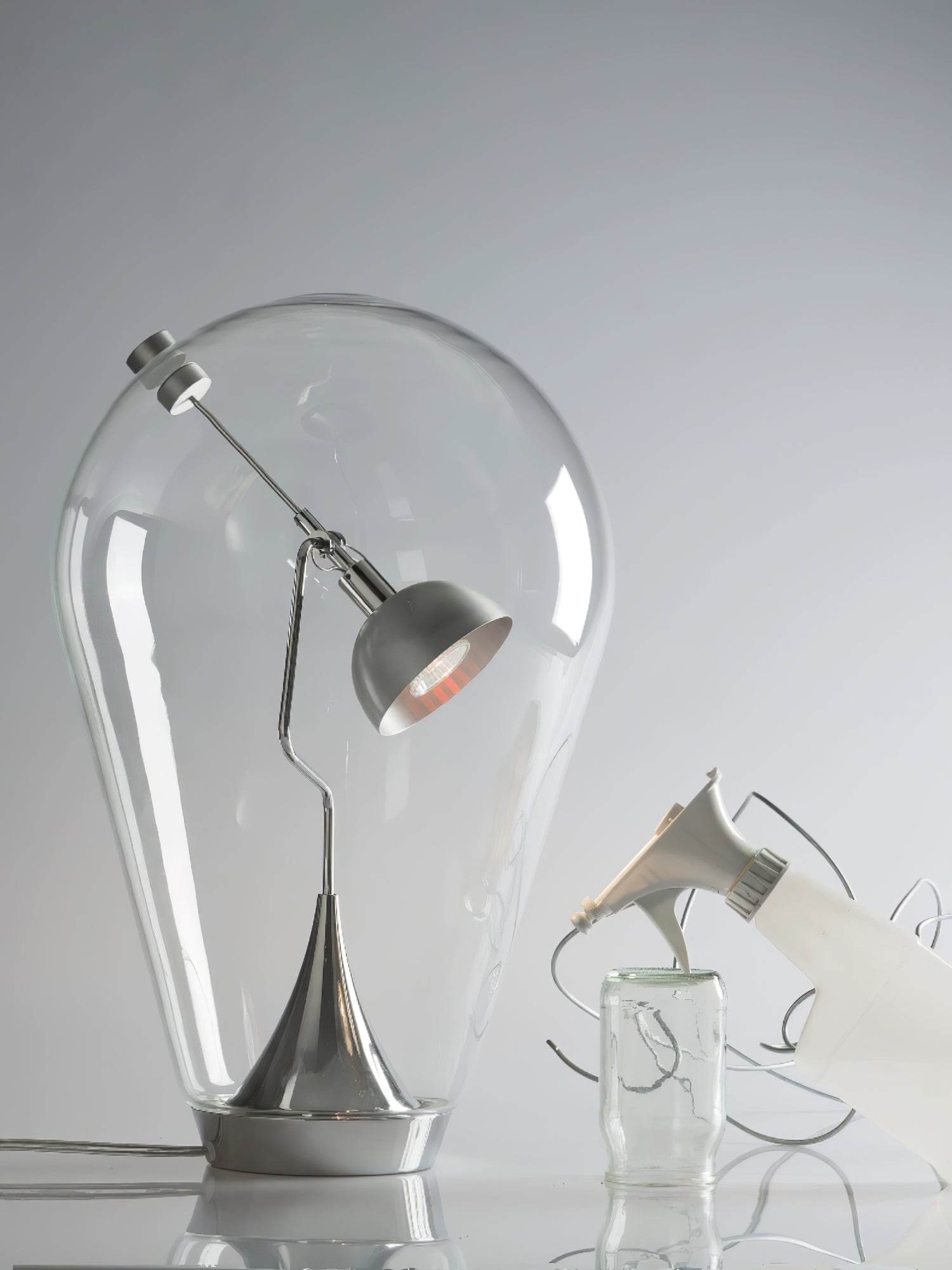 Veroce Glass Industrial Table Lamp-Neutral Decor