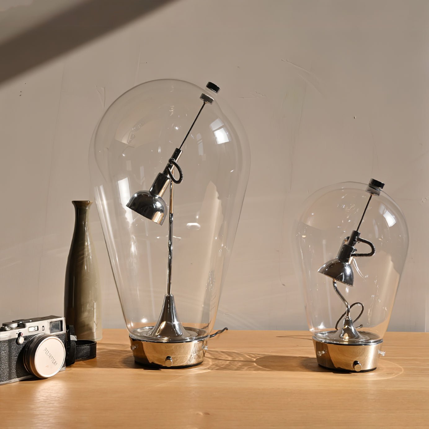 Veroce Glass Industrial Table Lamp-Neutral Decor