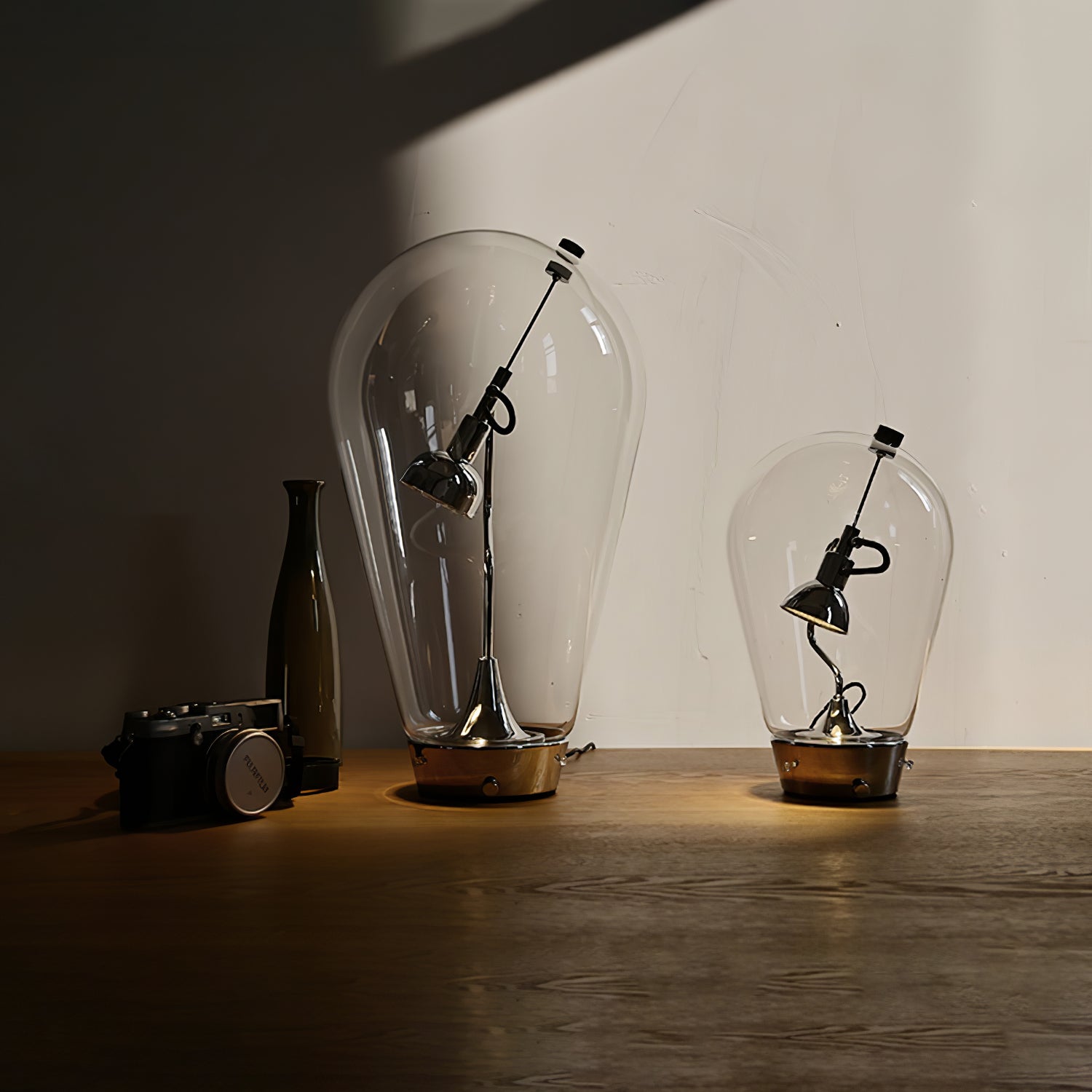 Veroce Glass Industrial Table Lamp-Neutral Decor