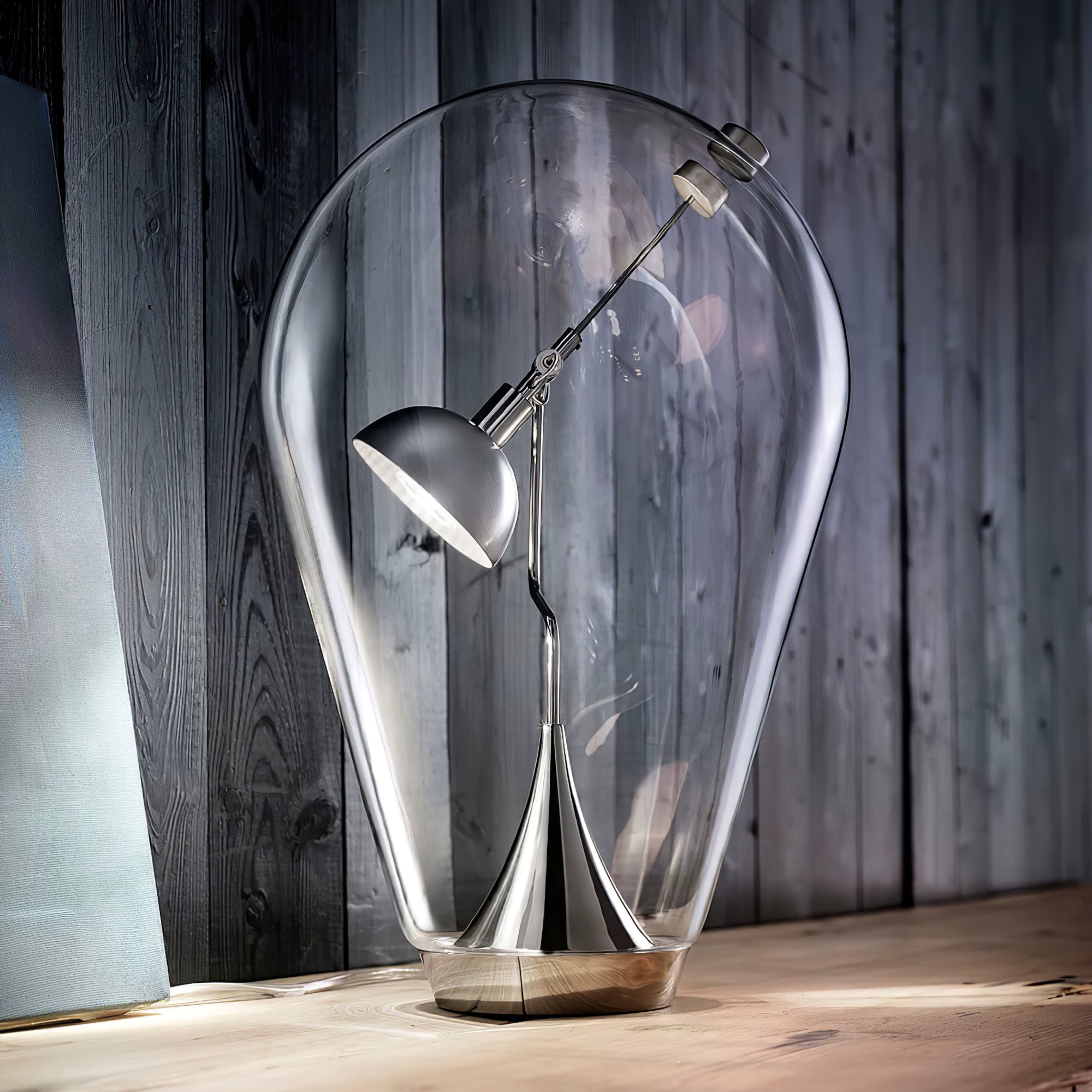 Veroce Glass Industrial Table Lamp-Neutral Decor