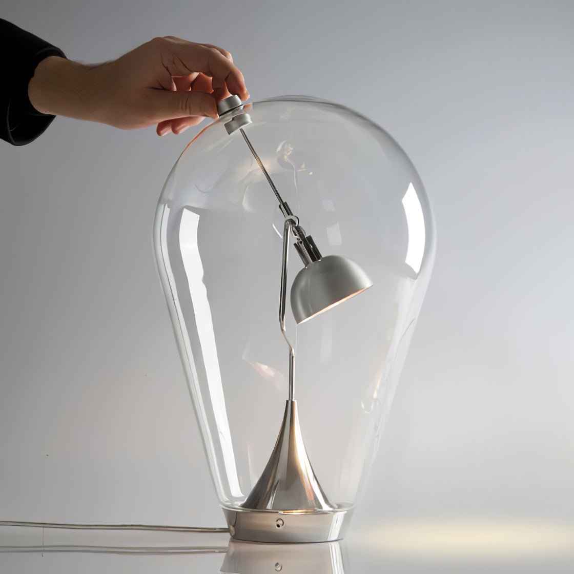 Veroce Glass Industrial Table Lamp-Neutral Decor