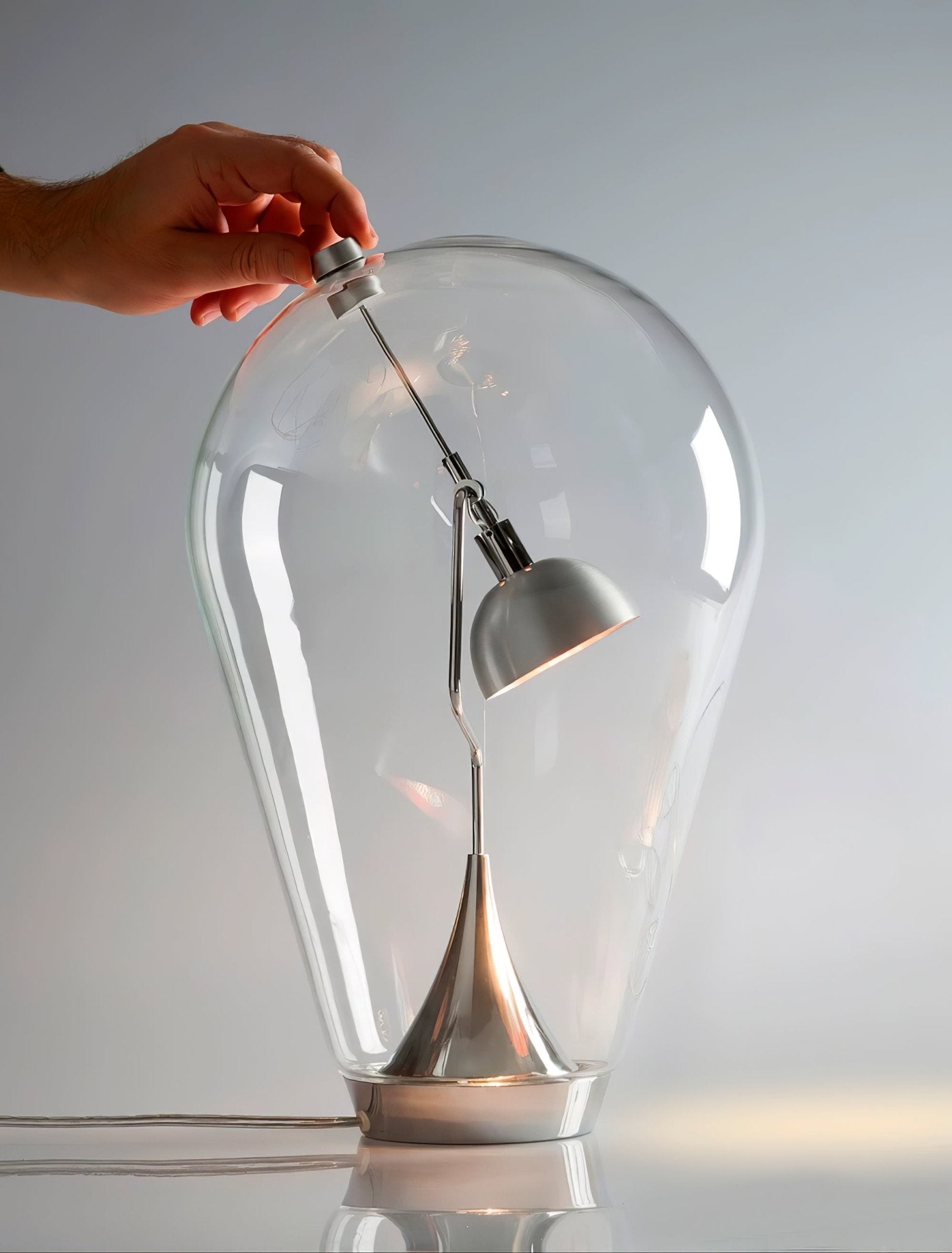 Veroce Glass Industrial Table Lamp-Neutral Decor