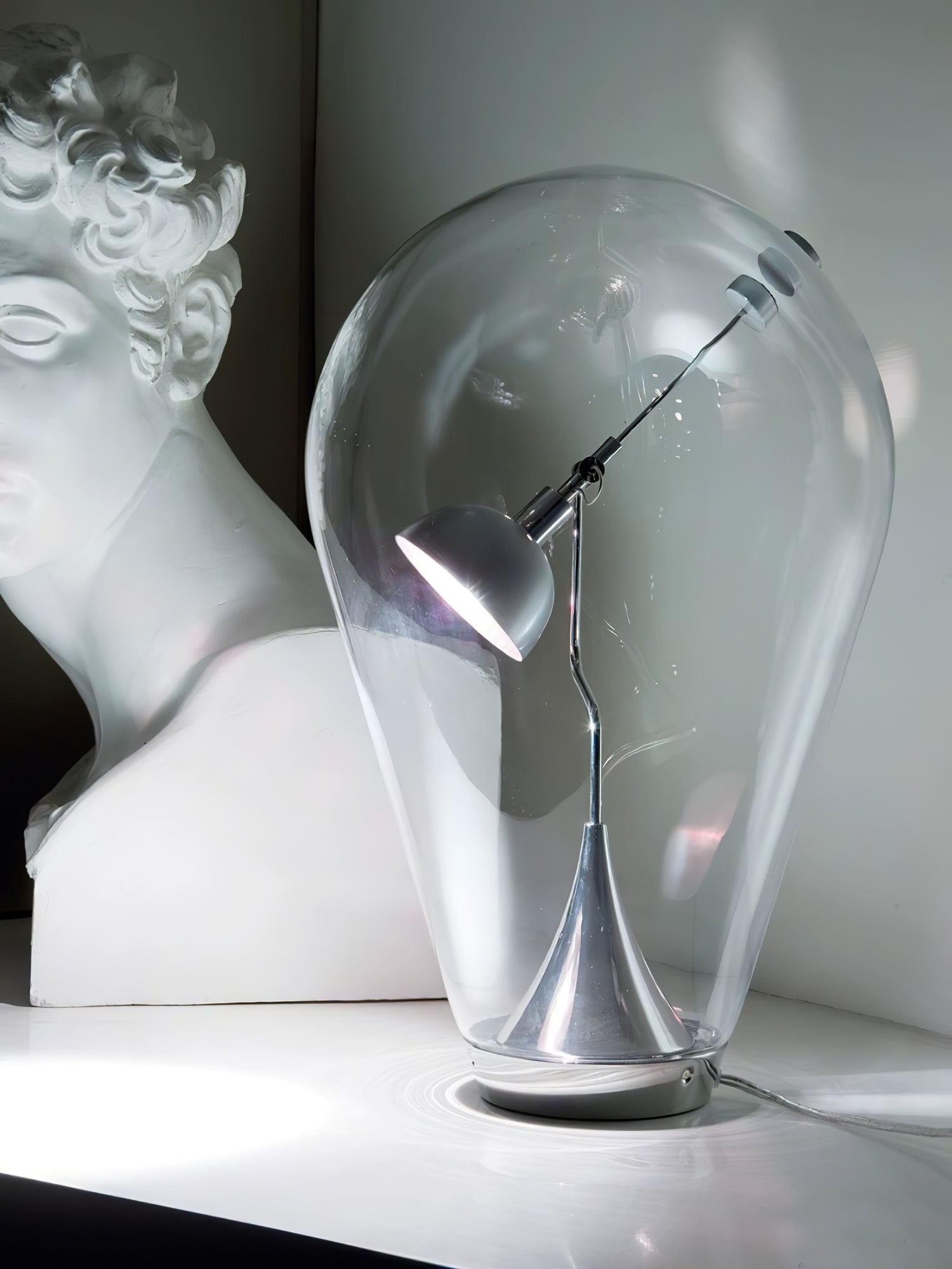 Veroce Glass Industrial Table Lamp-Neutral Decor