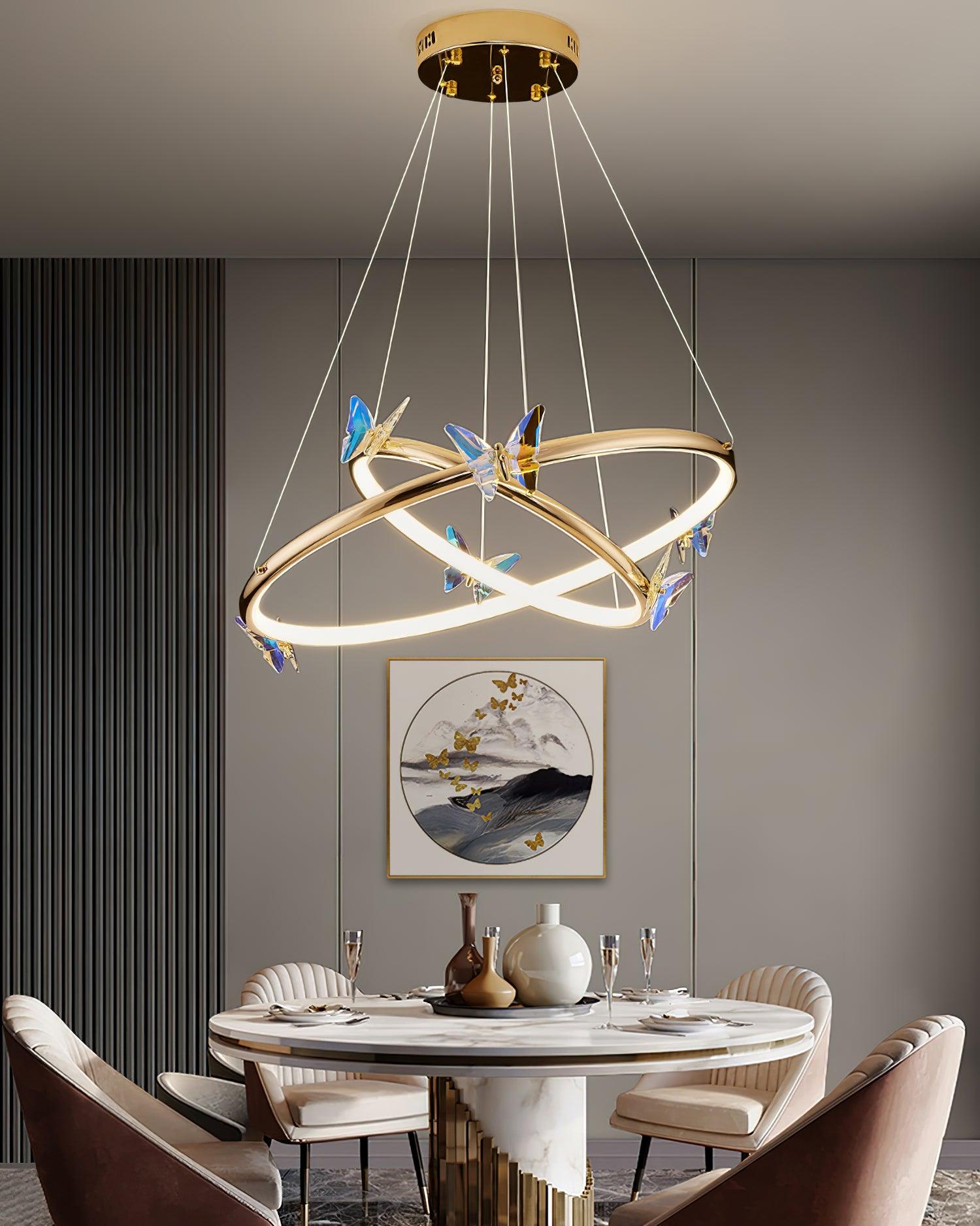 Alen Chandelier Butterfly Crystal Ring Elegant-Neutral Decor