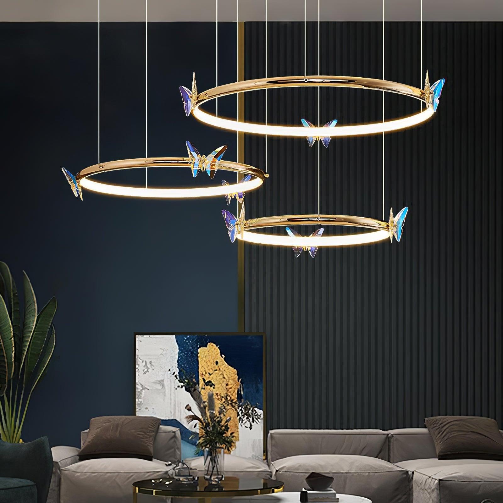 Alen Chandelier Butterfly Crystal Ring Elegant-Neutral Decor
