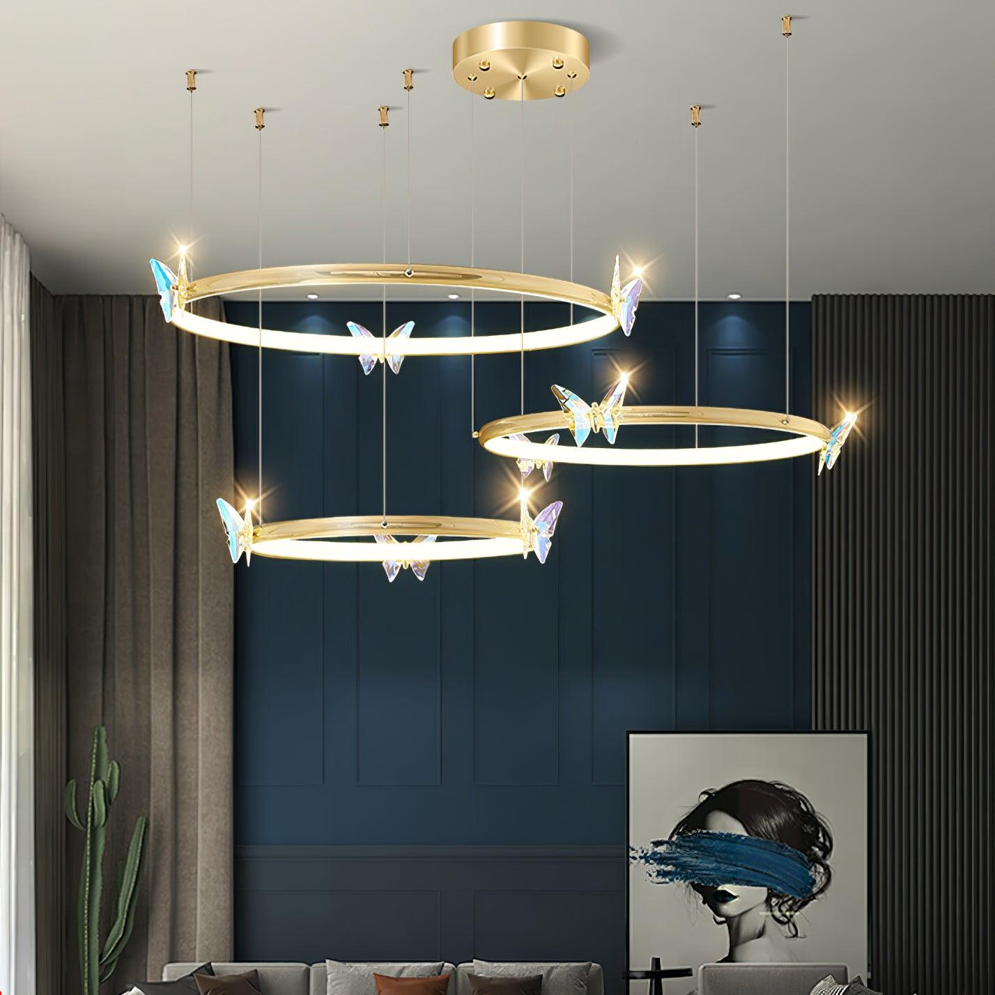 Alen Chandelier Butterfly Crystal Ring Elegant-Neutral Decor