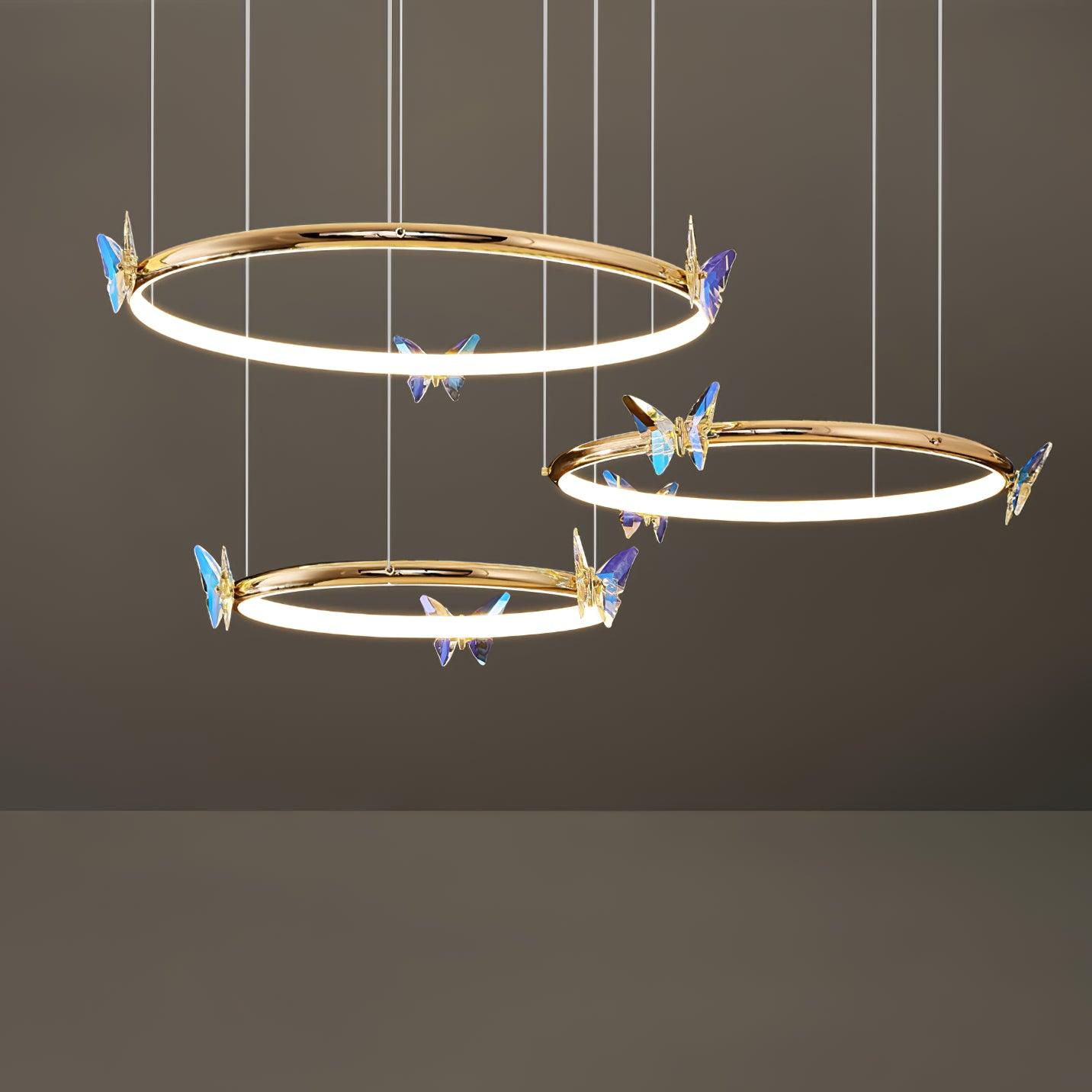Alen Chandelier Butterfly Crystal Ring Elegant-Neutral Decor