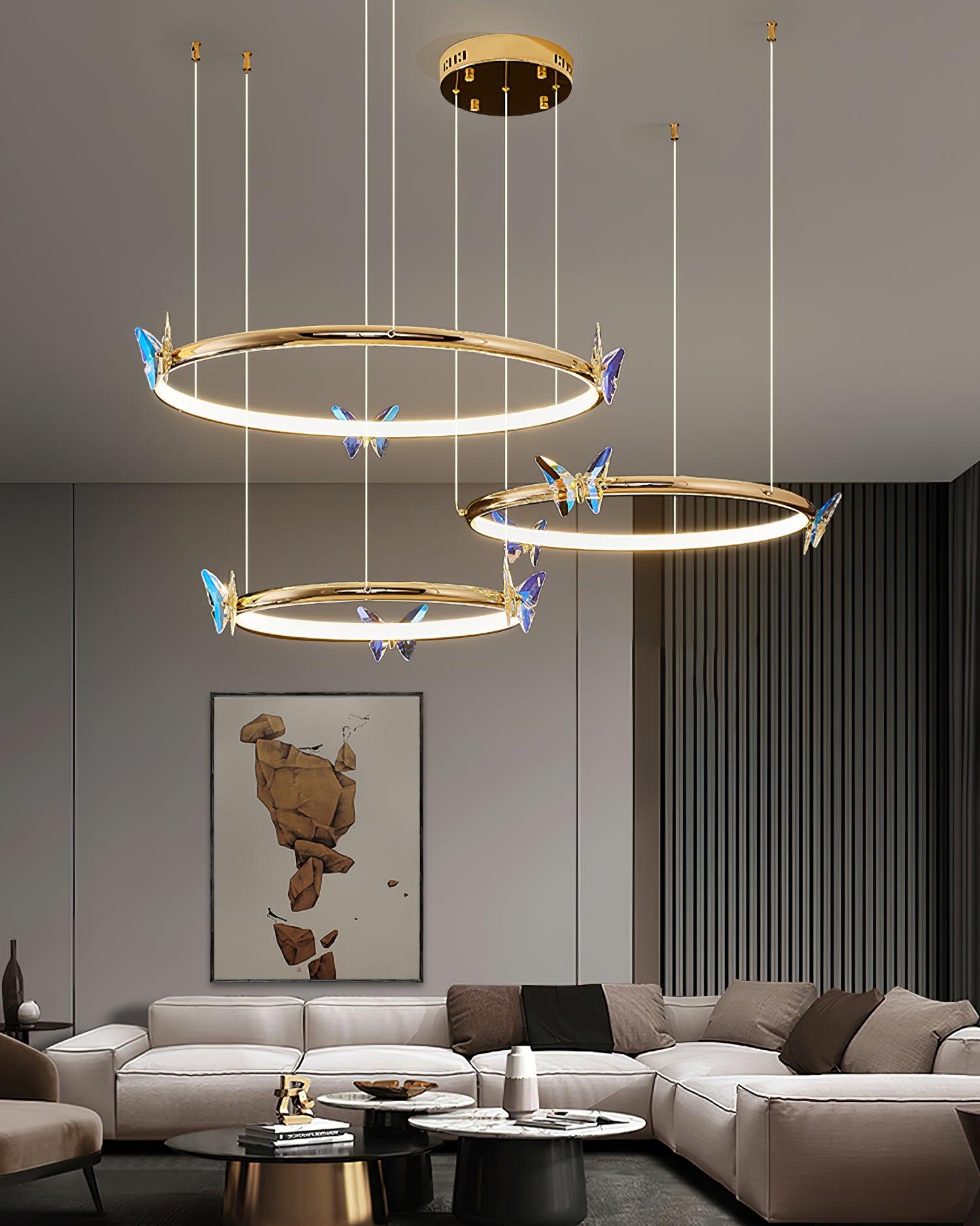 Alen Chandelier Butterfly Crystal Ring Elegant-Neutral Decor