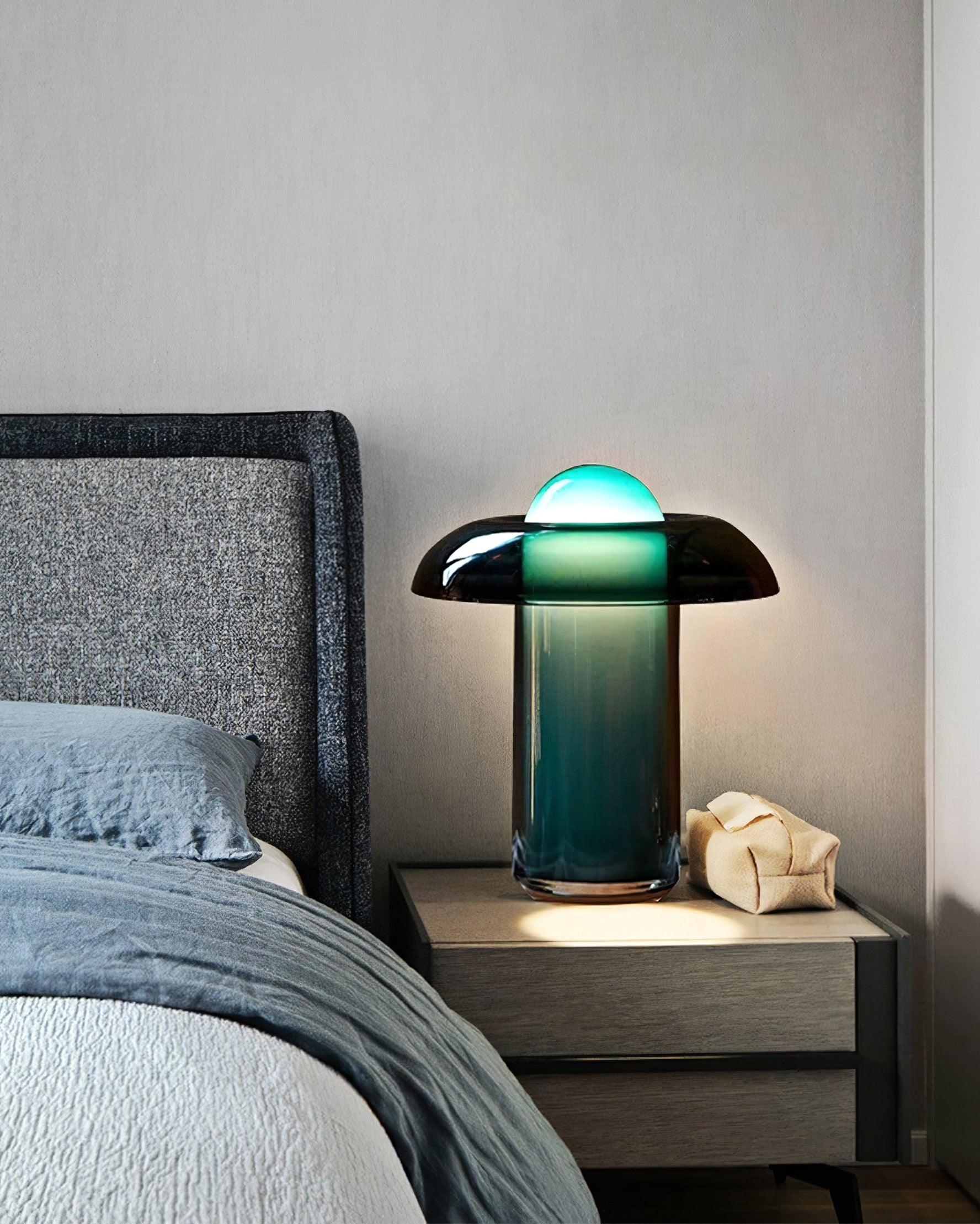Navlen Green Glass Table Lamp-Neutral Decor