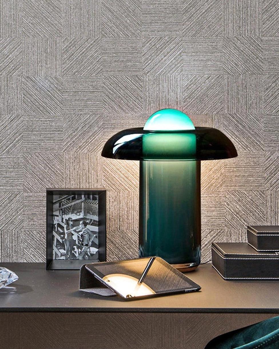 Navlen Green Glass Table Lamp-Neutral Decor