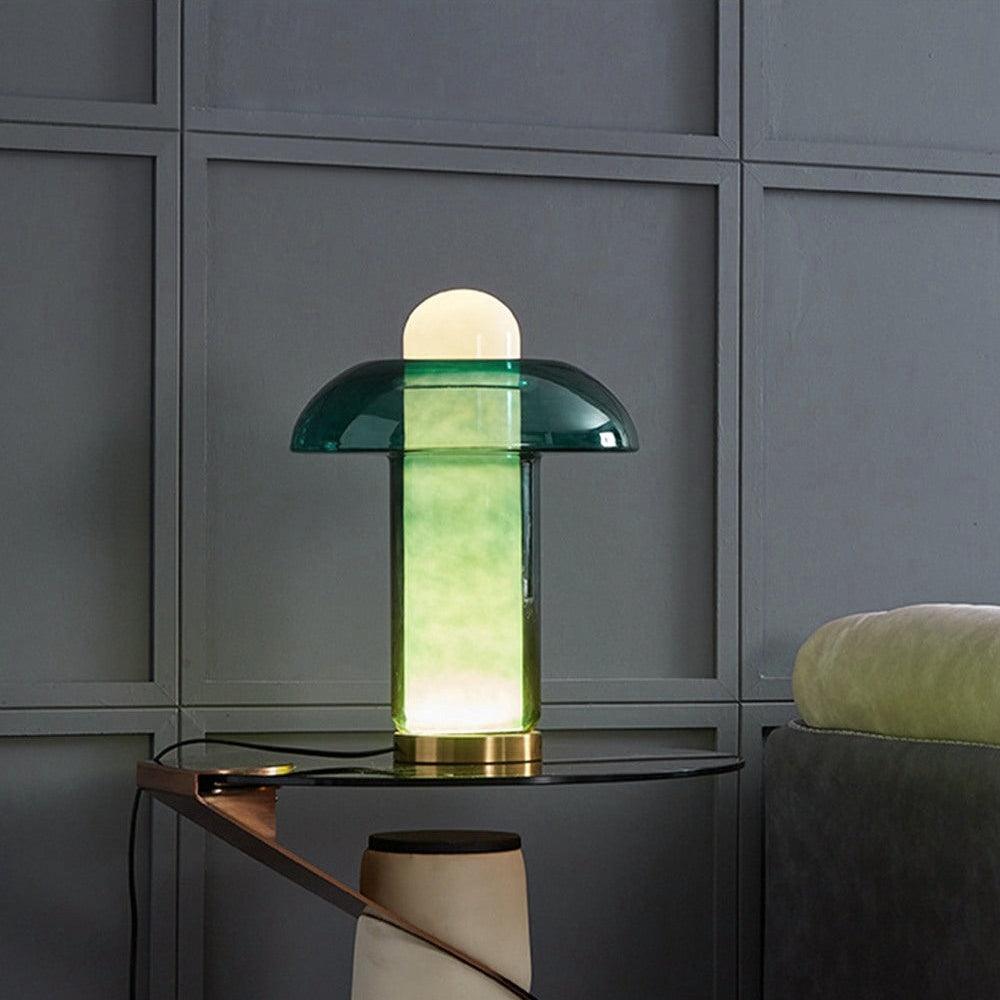 Navlen Green Glass Table Lamp-Neutral Decor