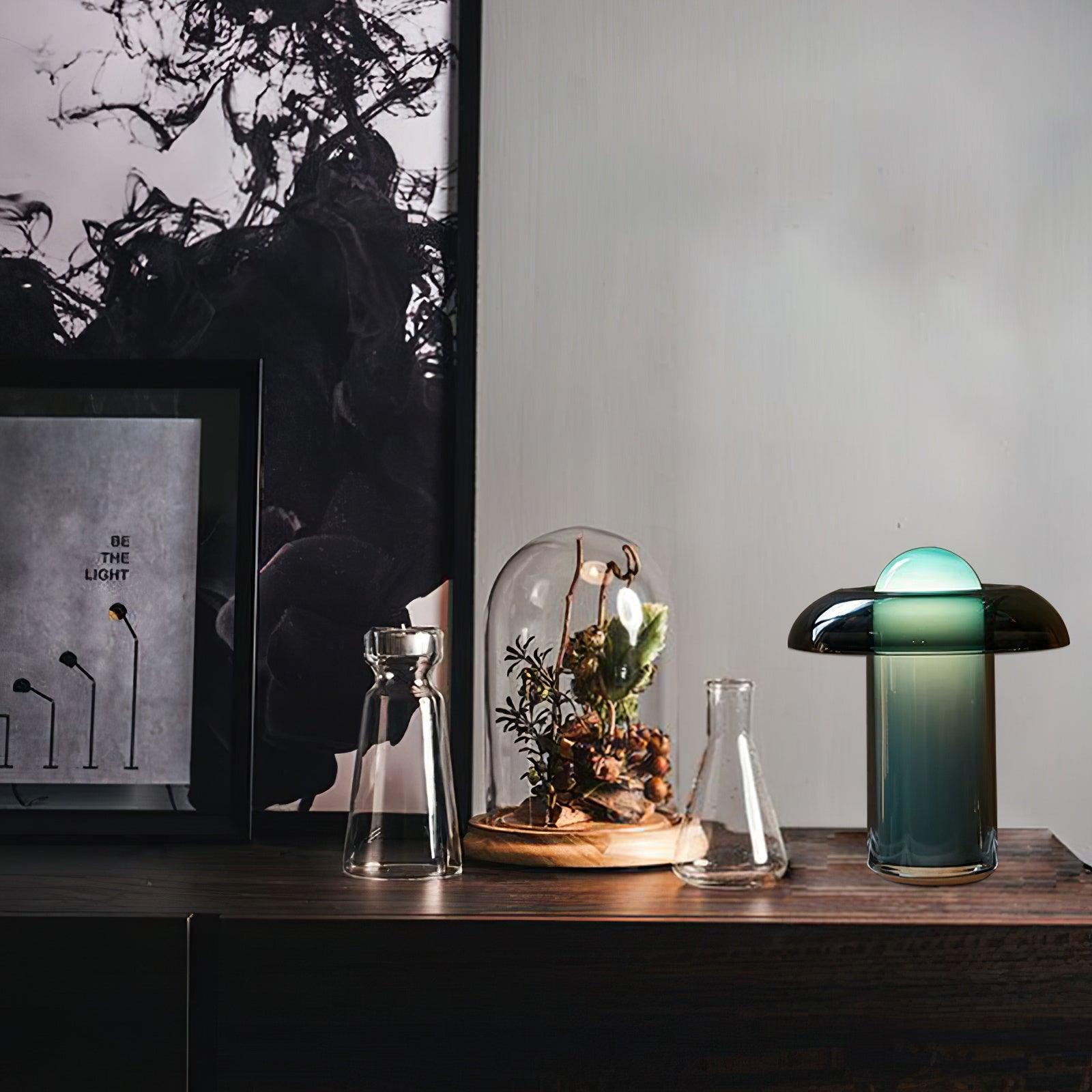 Navlen Green Glass Table Lamp-Neutral Decor