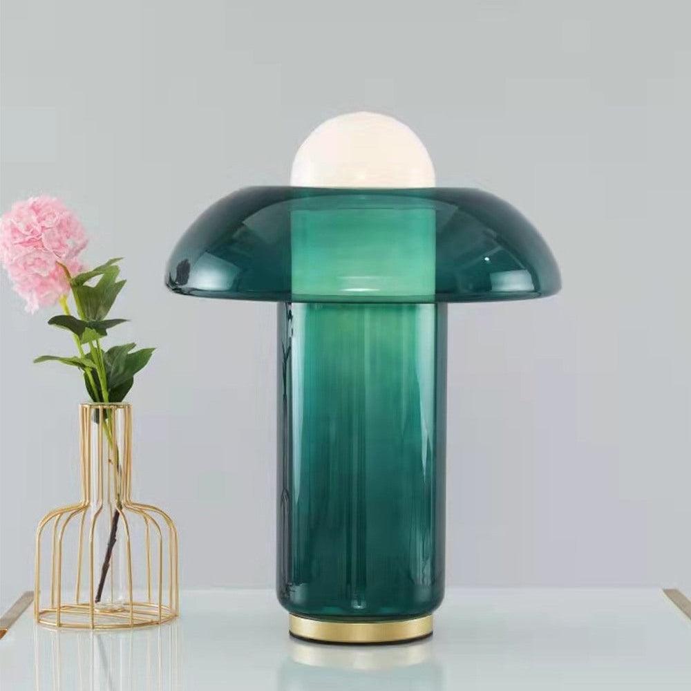 Navlen Green Glass Table Lamp-Neutral Decor