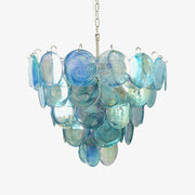 Aurora Chandelier Blue Murano Glass Disc Elegant-Neutral Decor