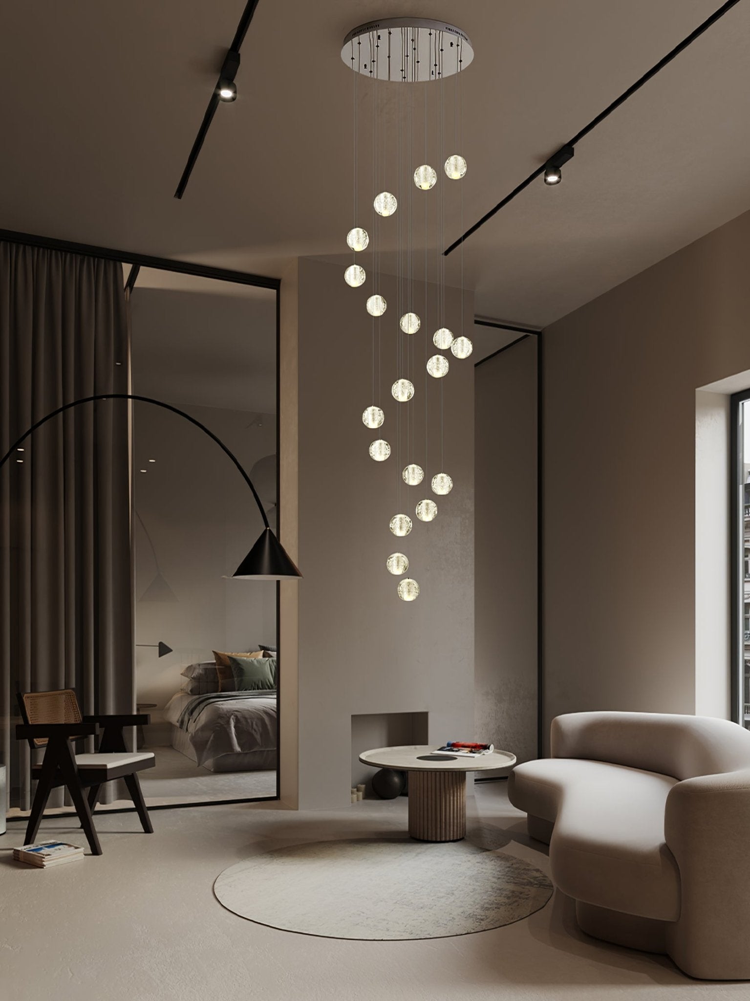 Crystal Bubbles Balls Pendant Lamp-Neutral Decor