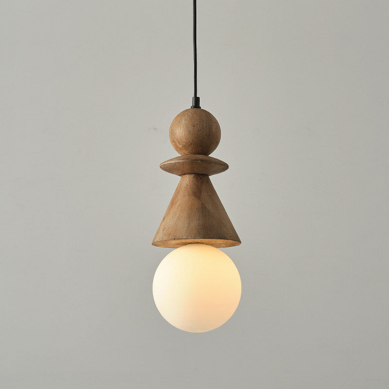 View from below of the illuminated Bodie pendant light.