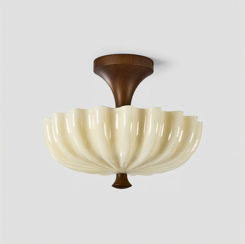 Side profile of the Bofea Ceiling Lamp showing its seashell-like contours.