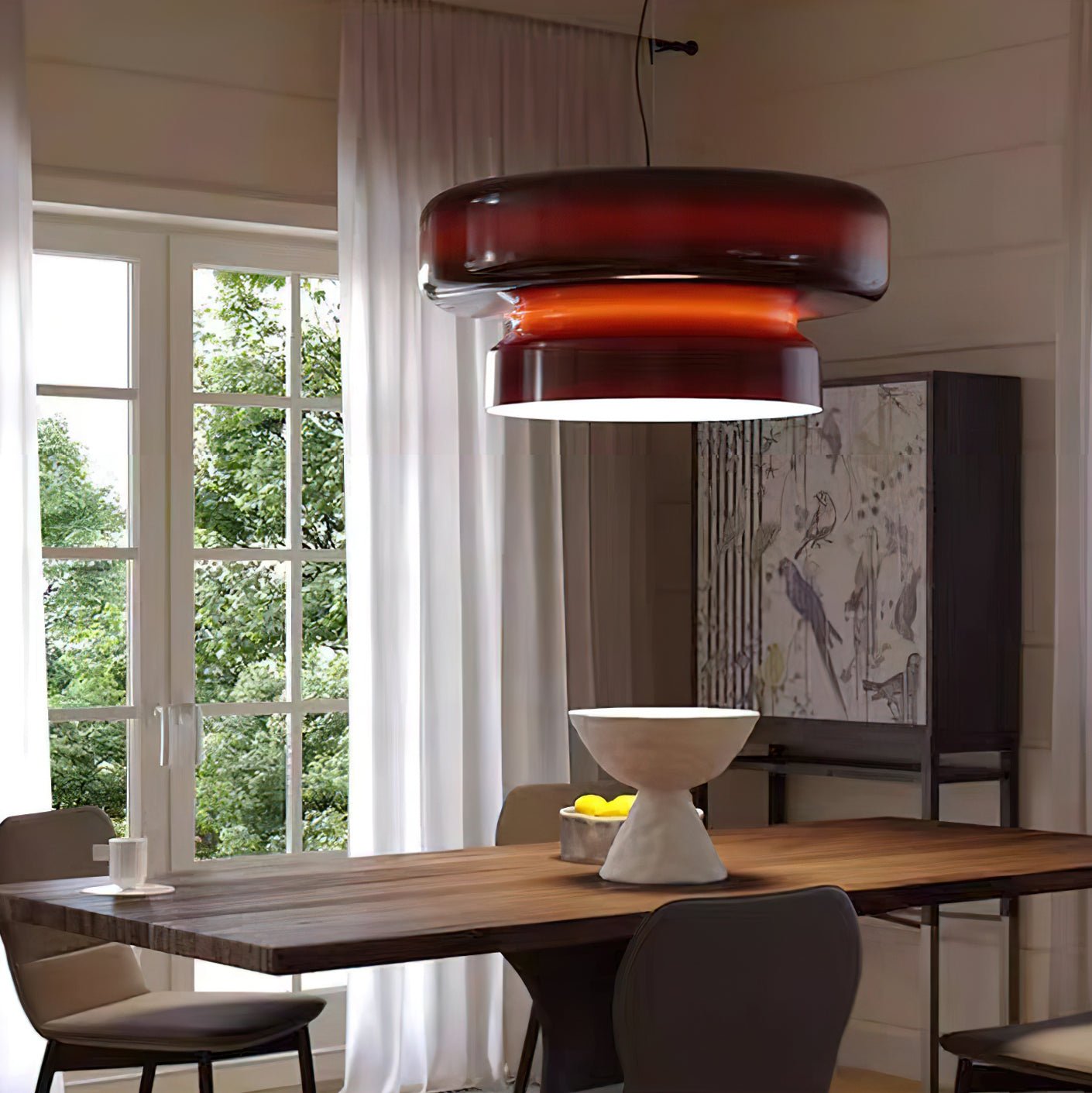 Zerithce Glass Modern Minimalist Pendant Lamp-Neutral Decor