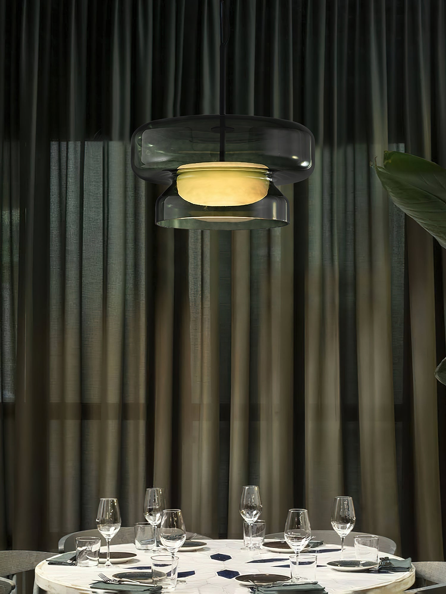 Zerithce Glass Modern Minimalist Pendant Lamp-Neutral Decor