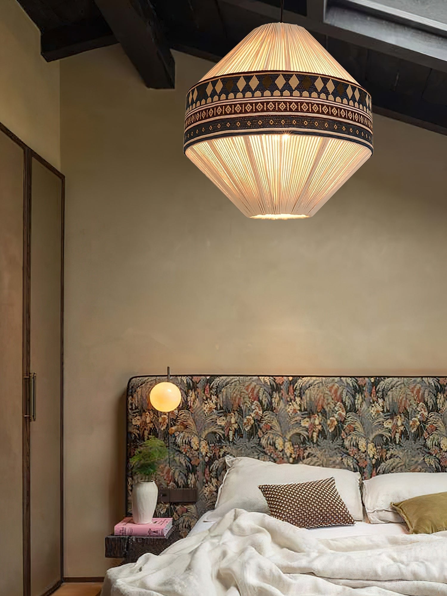 Calyce Fabric Cozy Pendant Lamp-Neutral Decor