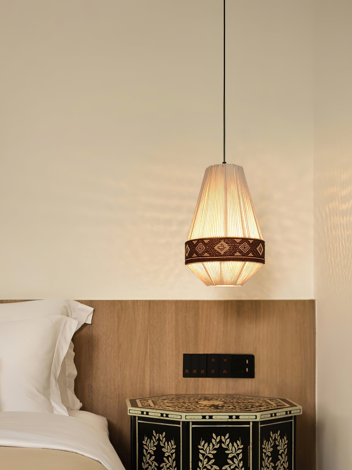 Calyce Fabric Cozy Pendant Lamp-Neutral Decor
