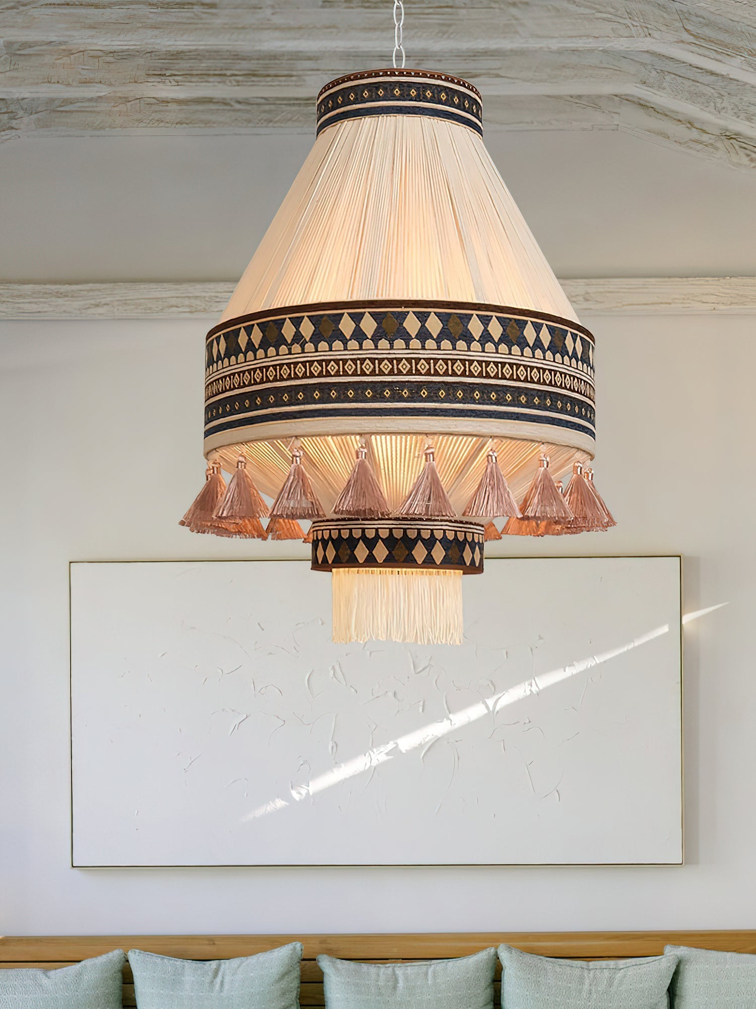 Calyce Fabric Cozy Pendant Lamp-Neutral Decor