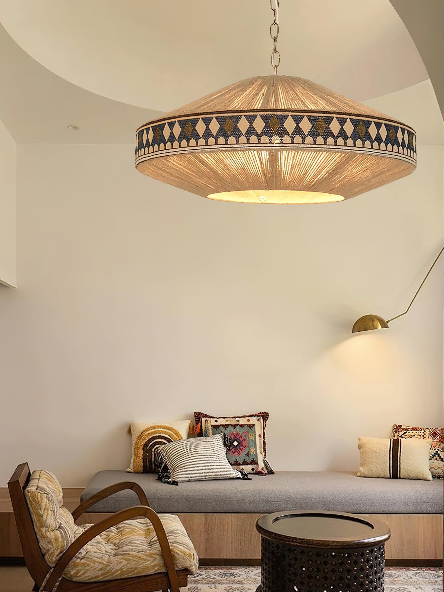 Calyce Fabric Cozy Pendant Lamp-Neutral Decor