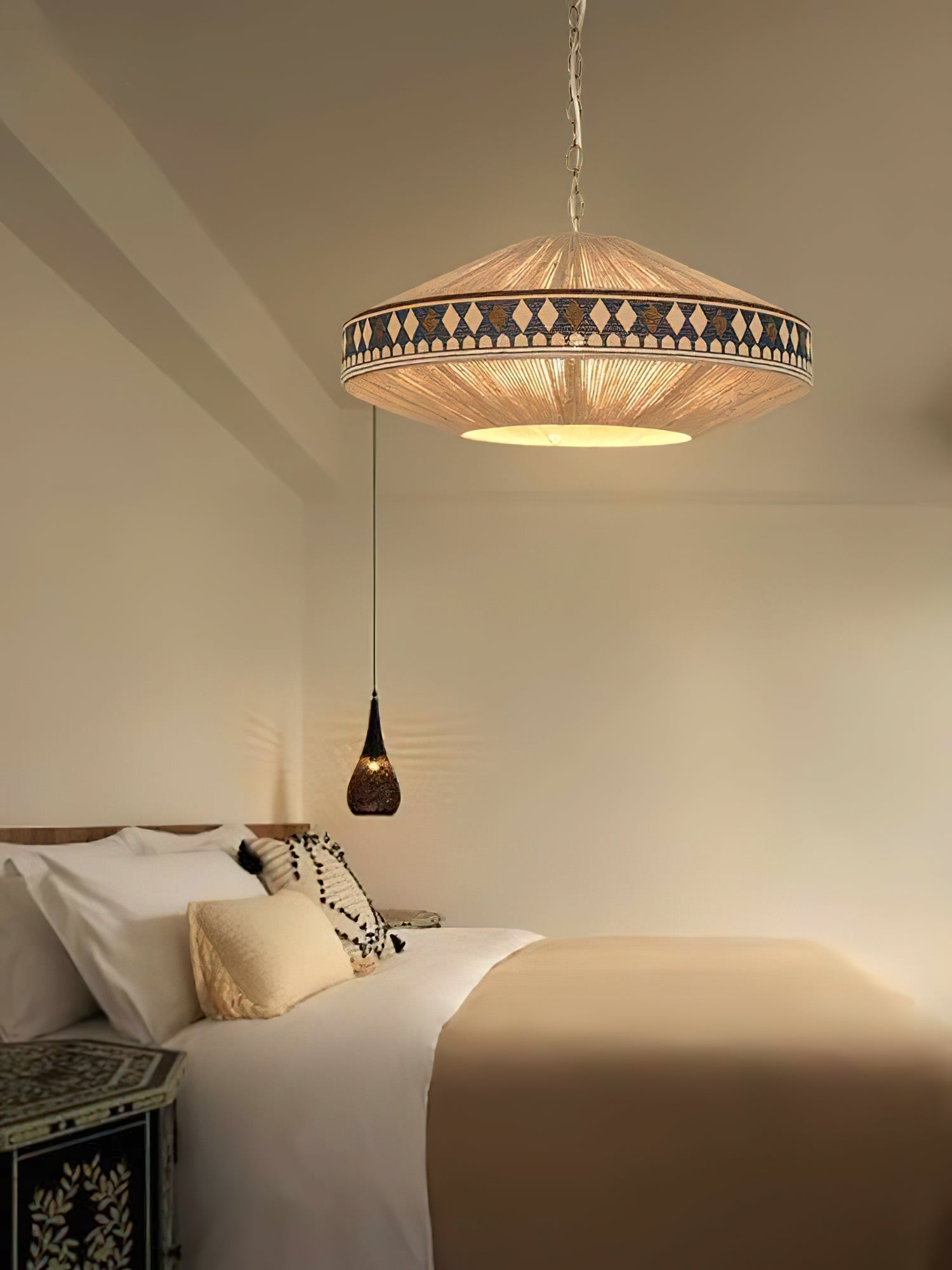 Calyce Fabric Cozy Pendant Lamp-Neutral Decor