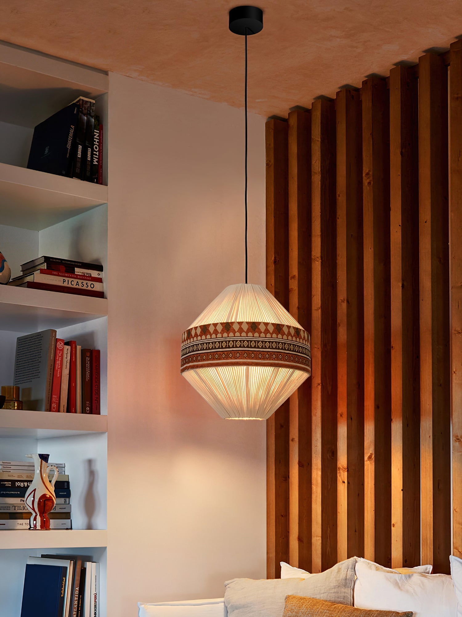 Calyce Fabric Cozy Pendant Lamp-Neutral Decor