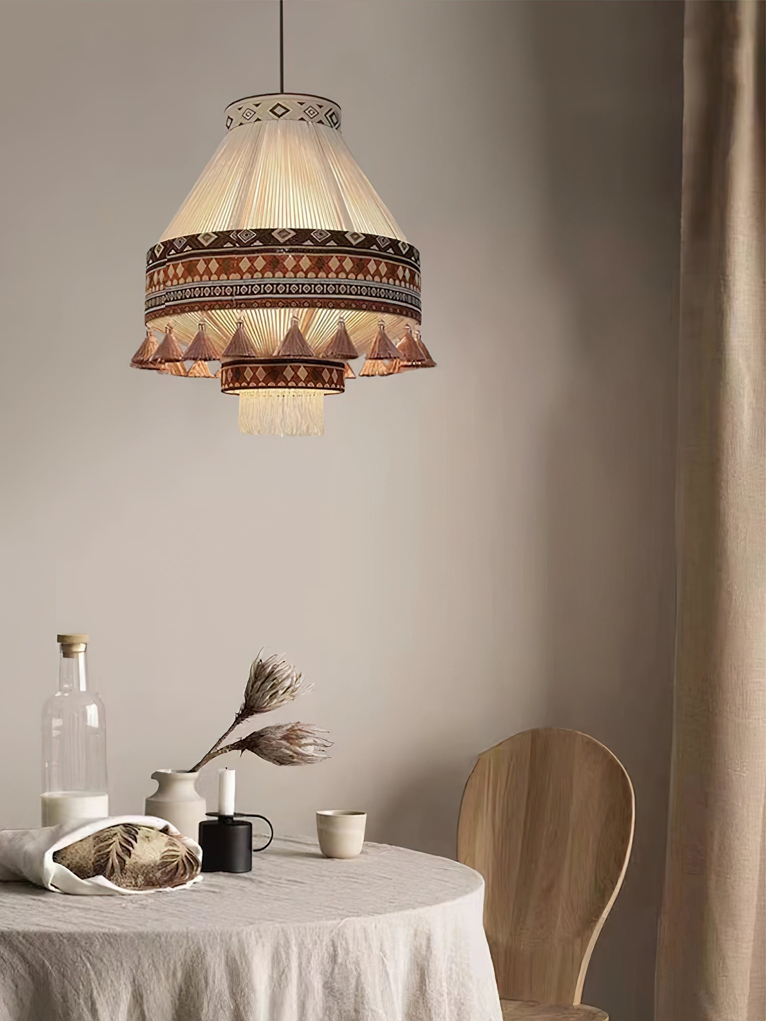 Calyce Fabric Cozy Pendant Lamp-Neutral Decor