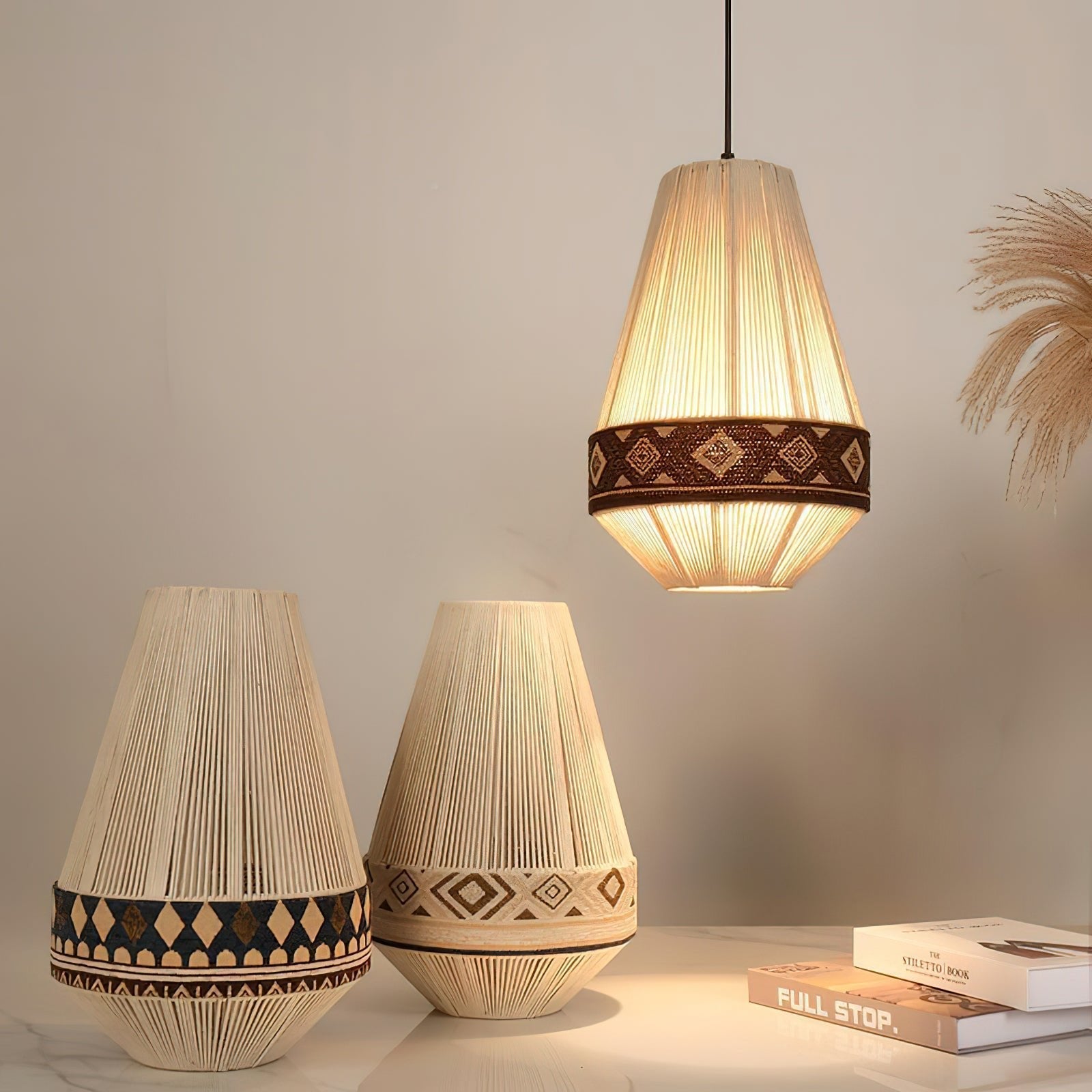 Calyce Fabric Cozy Pendant Lamp-Neutral Decor