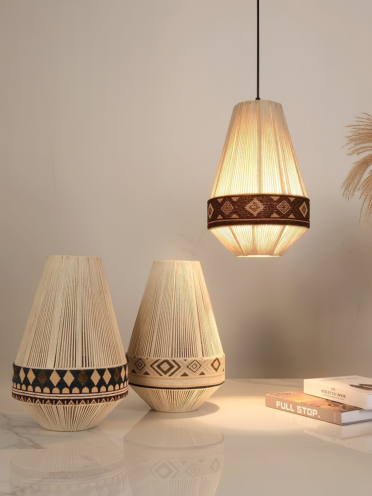 Calyce Fabric Cozy Pendant Lamp-Neutral Decor