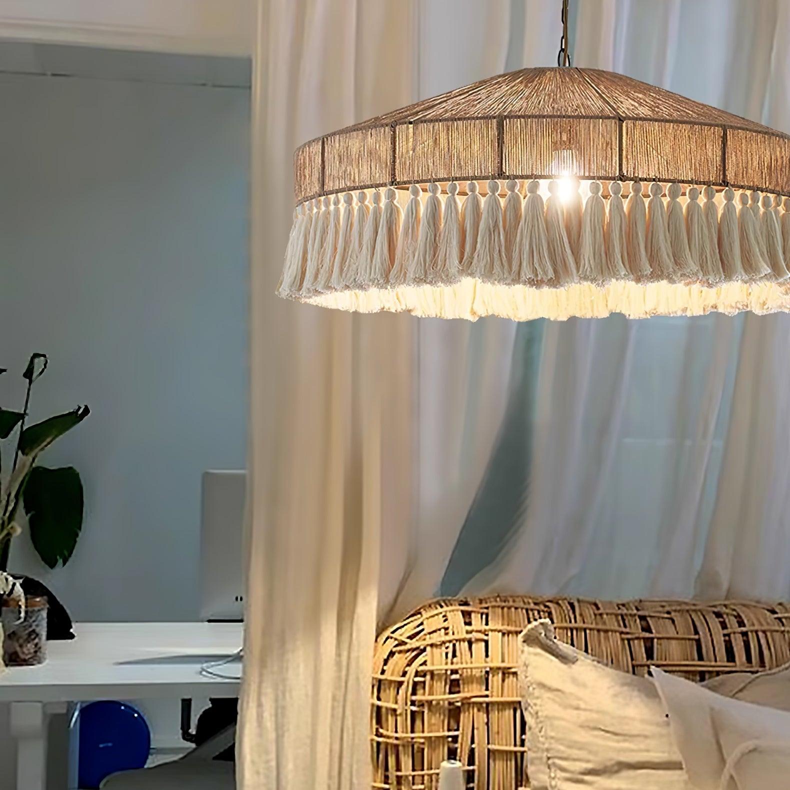 Ohev Hemp Rope Pendant Light-Neutral Decor