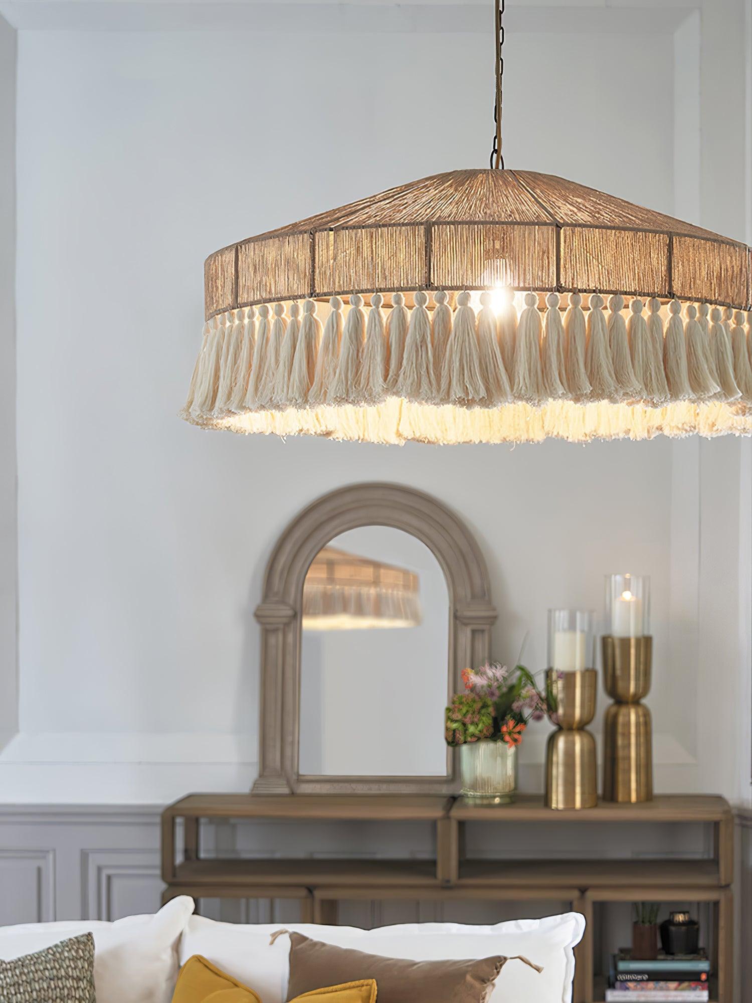 Ohev Hemp Rope Pendant Light-Neutral Decor