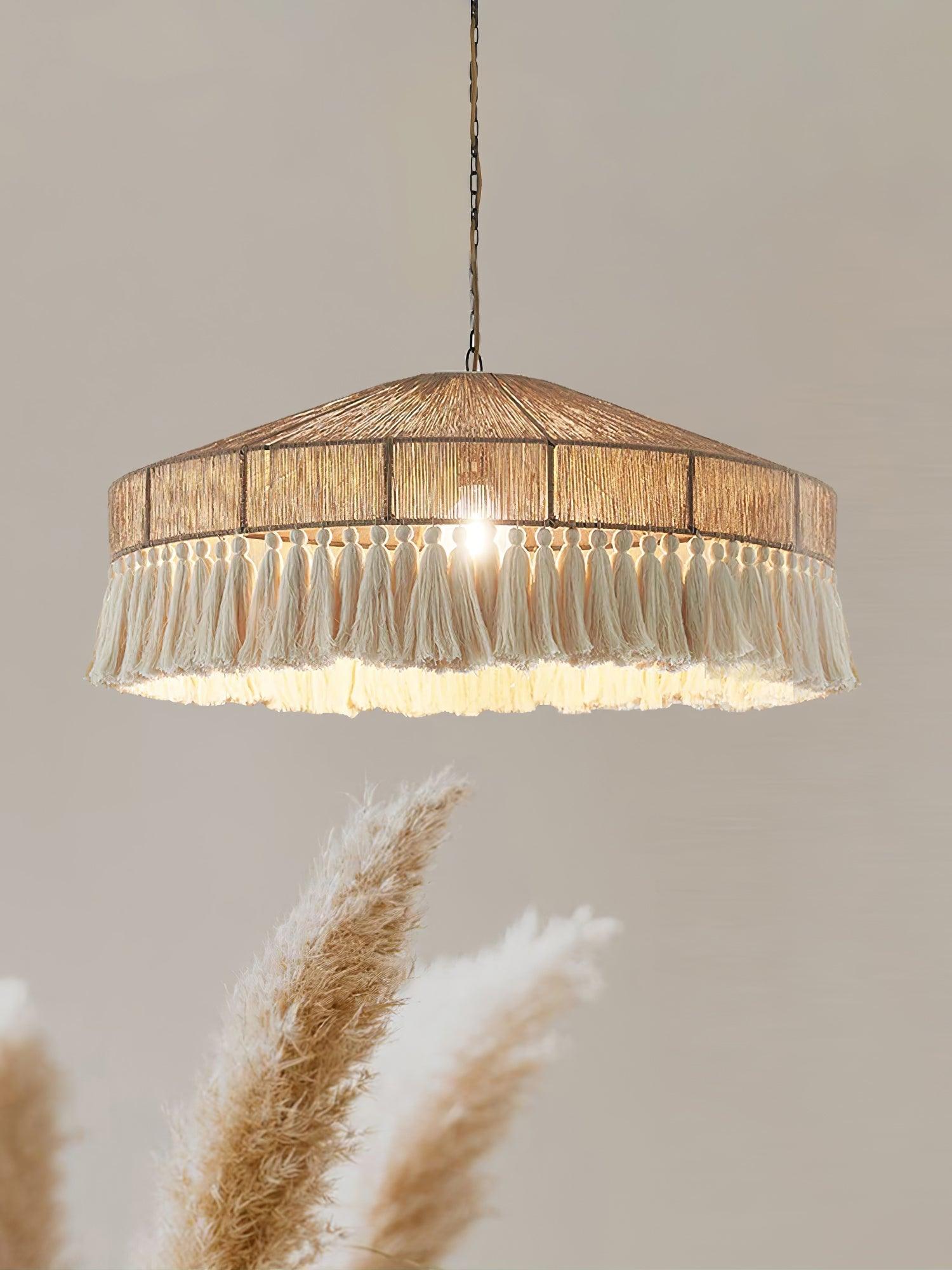 Ohev Hemp Rope Pendant Light-Neutral Decor