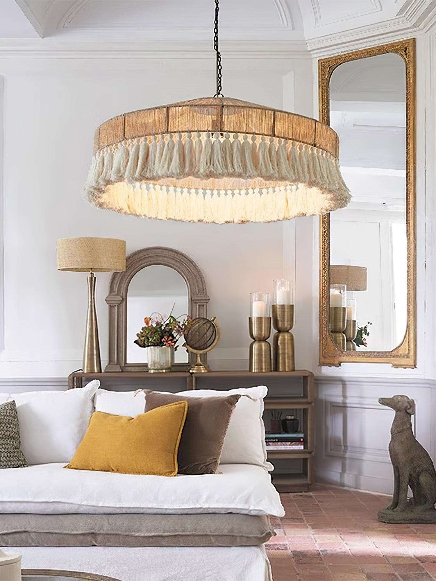 Ohev Hemp Rope Pendant Light-Neutral Decor