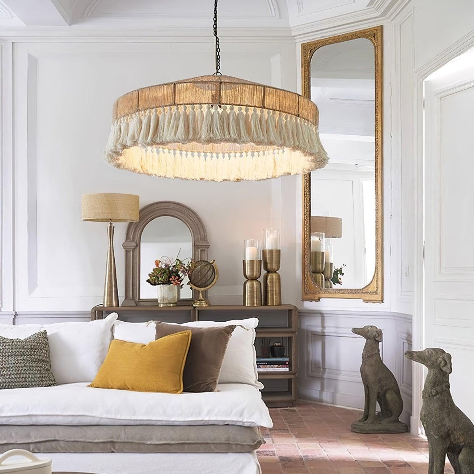 Ohev Hemp Rope Pendant Light-Neutral Decor