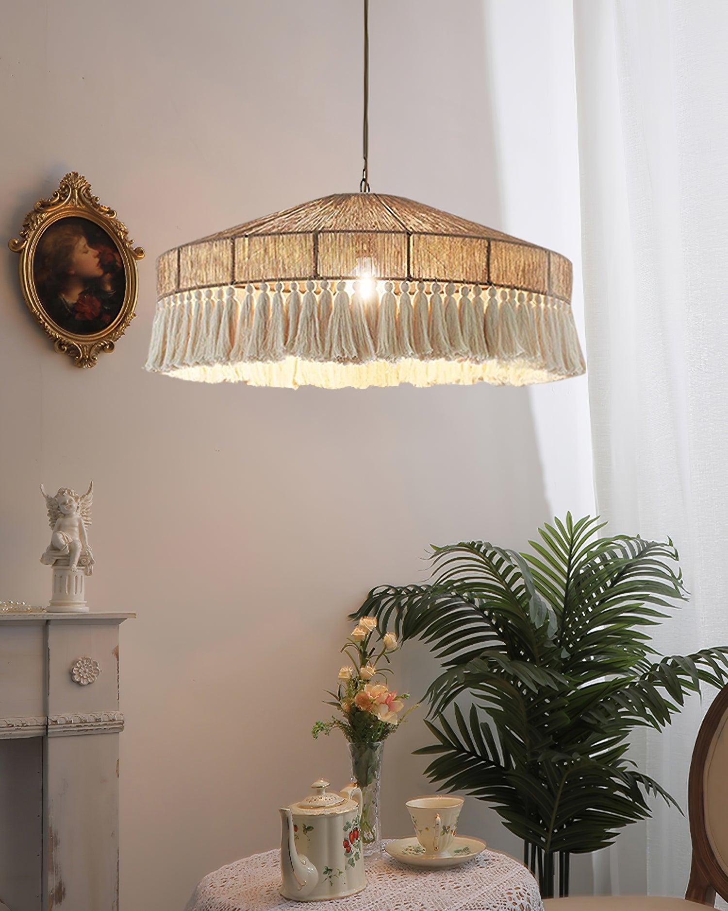 Ohev Hemp Rope Pendant Light-Neutral Decor