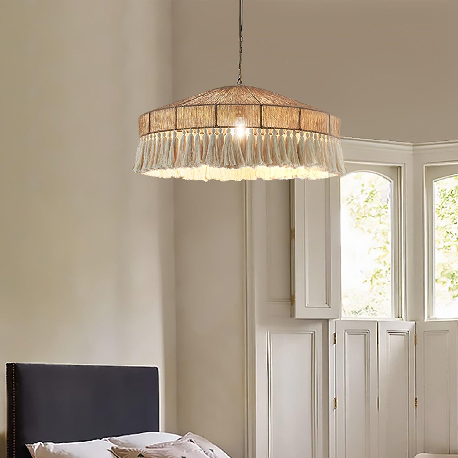 Ohev Hemp Rope Pendant Light-Neutral Decor