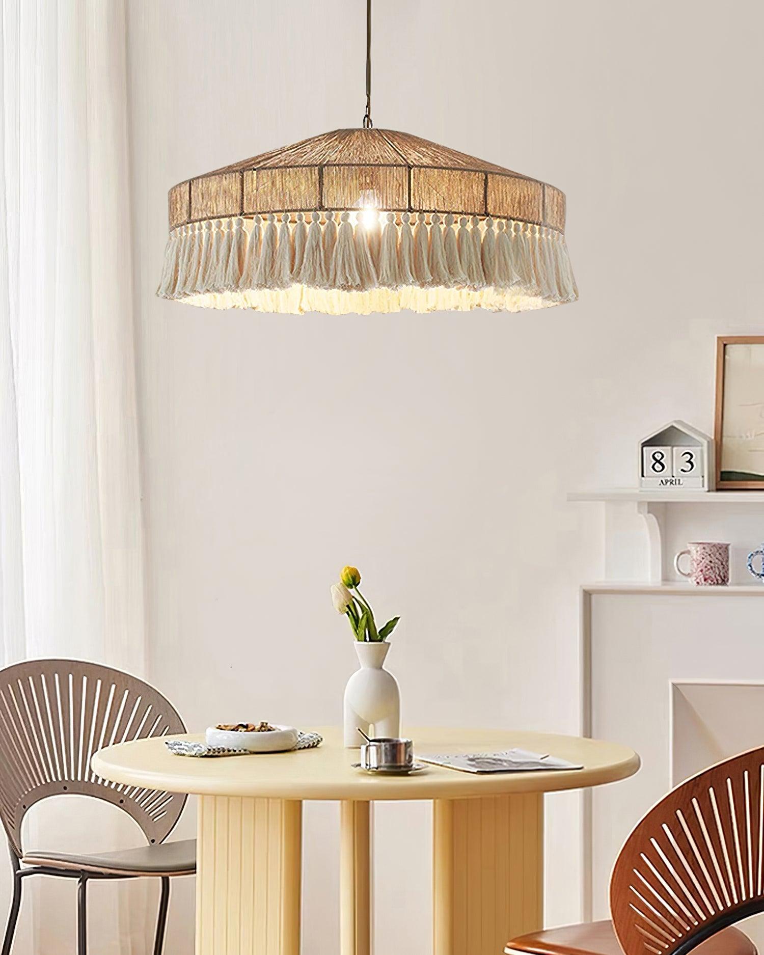 Ohev Hemp Rope Pendant Light-Neutral Decor