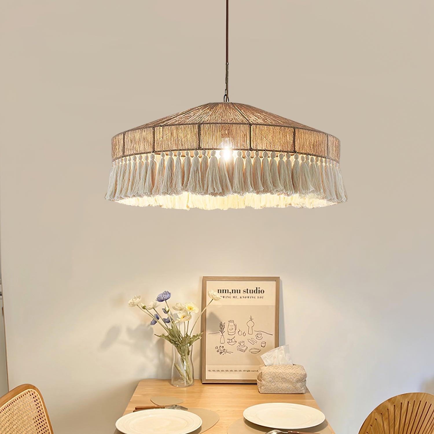Ohev Hemp Rope Pendant Light-Neutral Decor