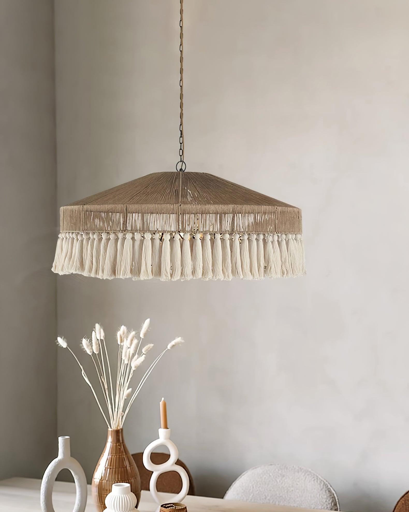 Ohev Hemp Rope Pendant Light-Neutral Decor