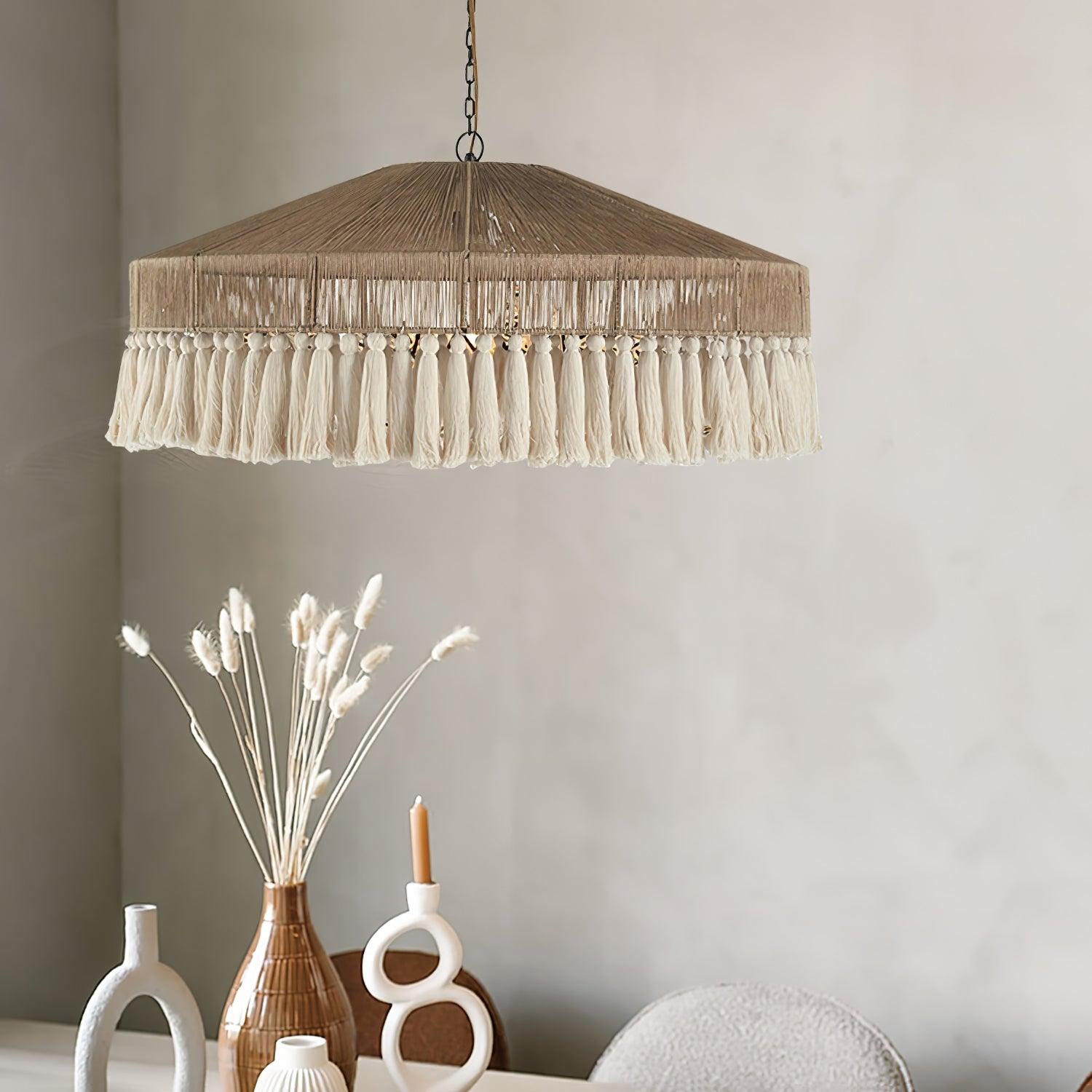 Ohev Hemp Rope Pendant Light-Neutral Decor