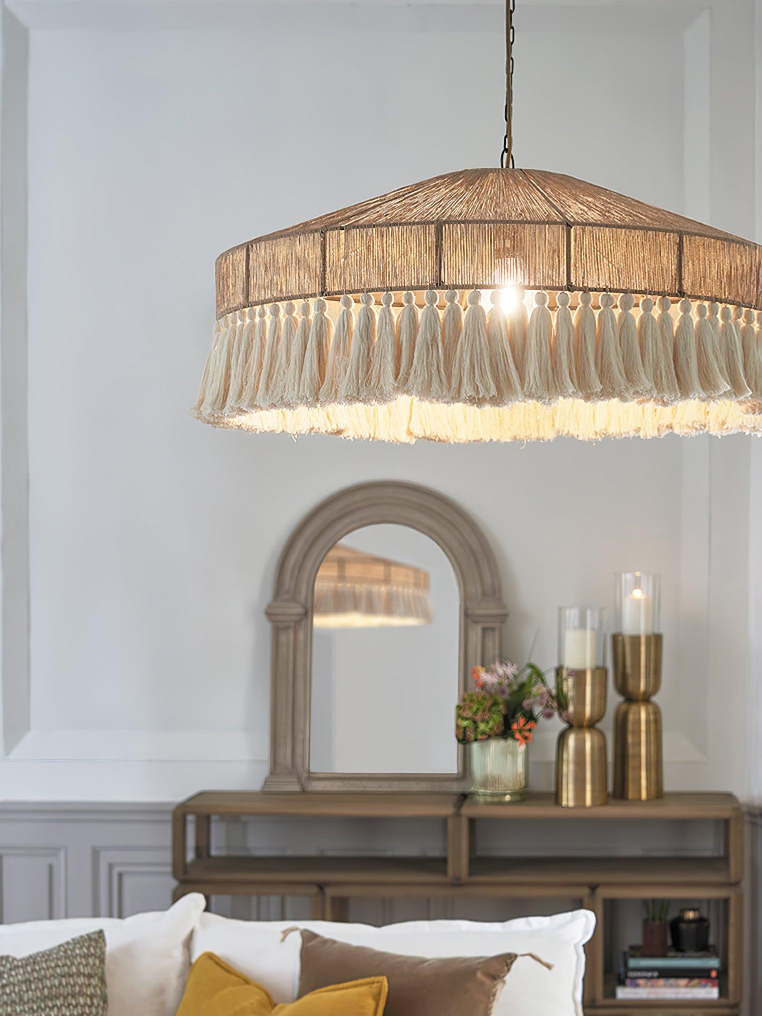Ohev Hemp Rope Pendant Light-Neutral Decor