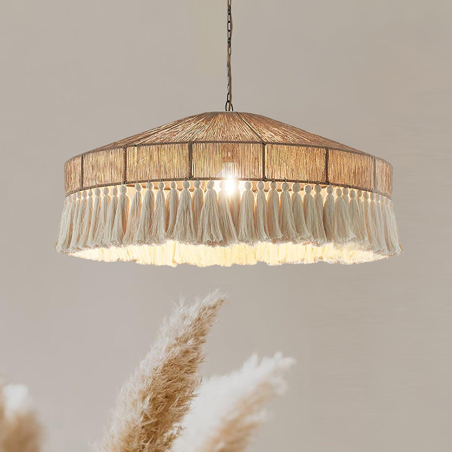 Ohev Hemp Rope Pendant Light-Neutral Decor