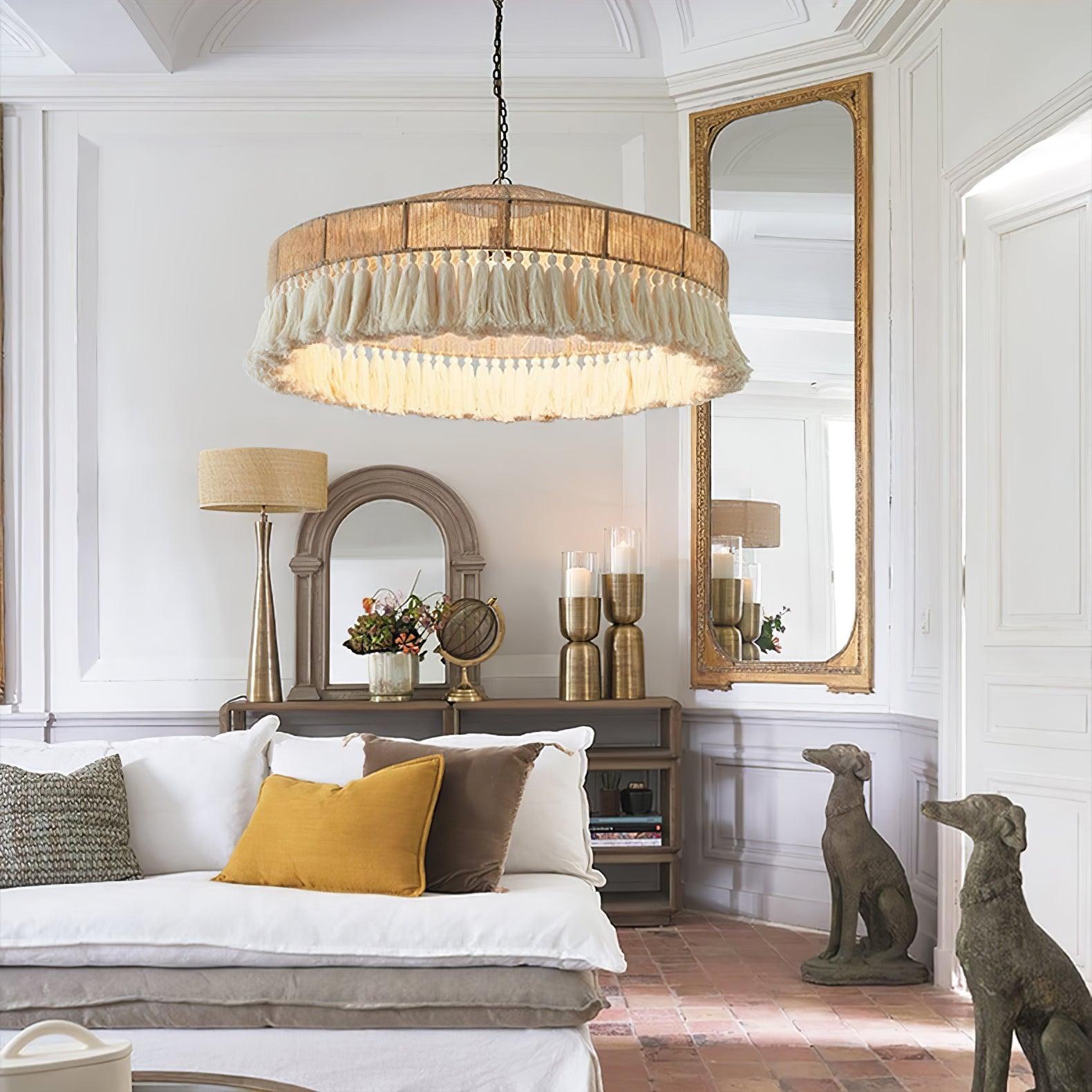 Ohev Hemp Rope Pendant Light-Neutral Decor